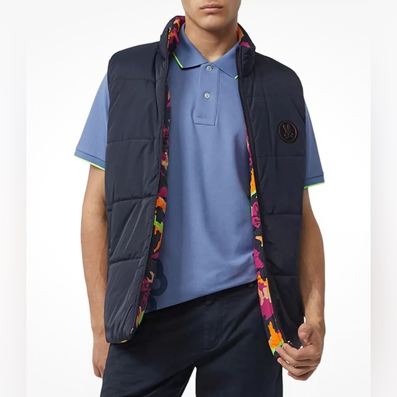 NWT - Psycho Bunny Men’s Reversible Puffer Vest - Size XL - Picture 3 of 14